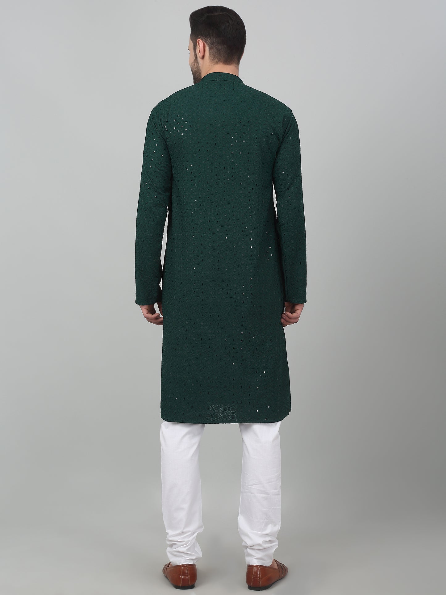 Thread & Sequin Embroidered Kurta Set