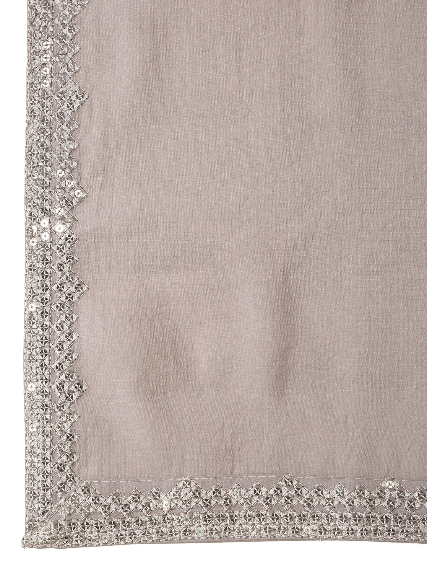 Aham Grey Cotton Embroidered Thread Grey Mirror Kurta Patiala Set