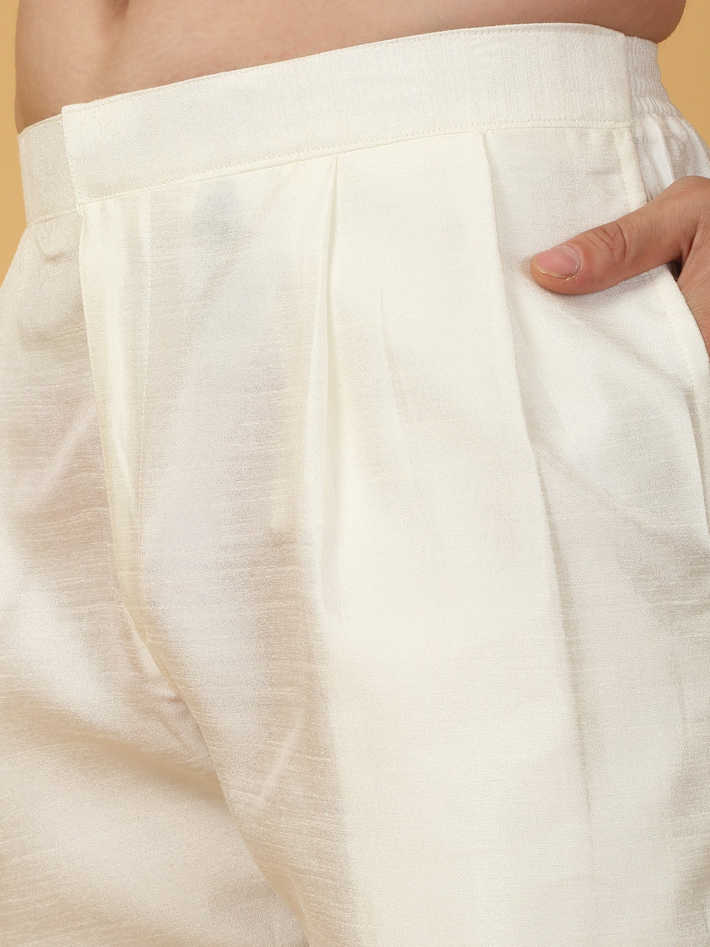Shwet Banaras Embroidered Sherwani Set - Ivory White