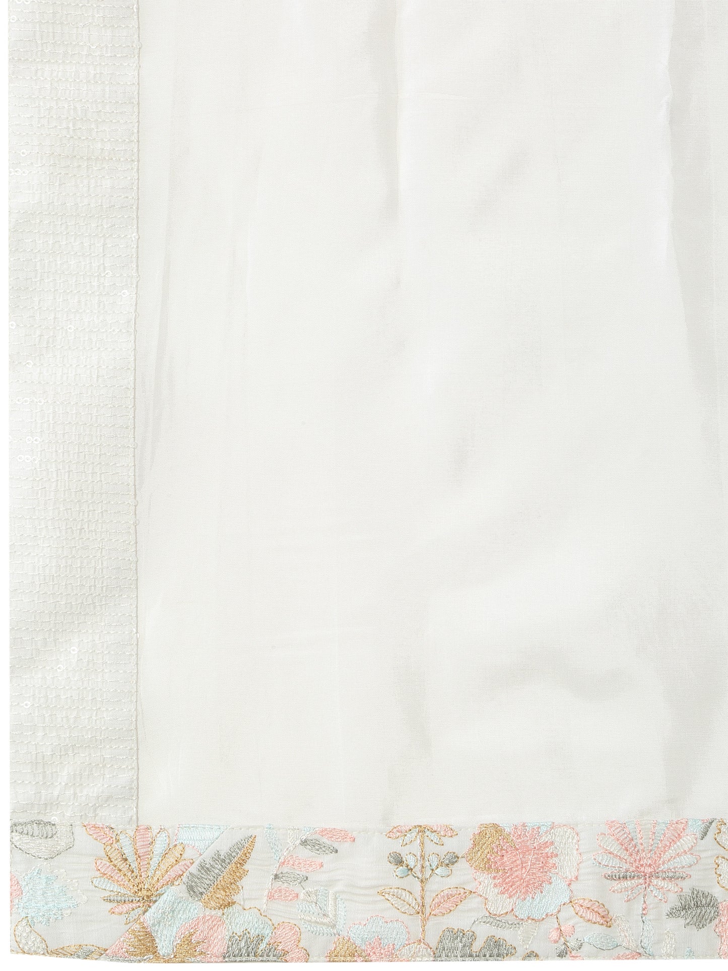 Shwet Off White Cotton Embroidered Sequin Floral Thread Kurta Set