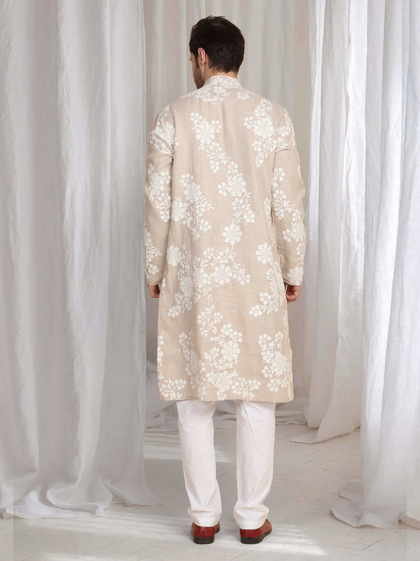 Aham Gulistaan  Embroidery Thread Kurta Set - Beige