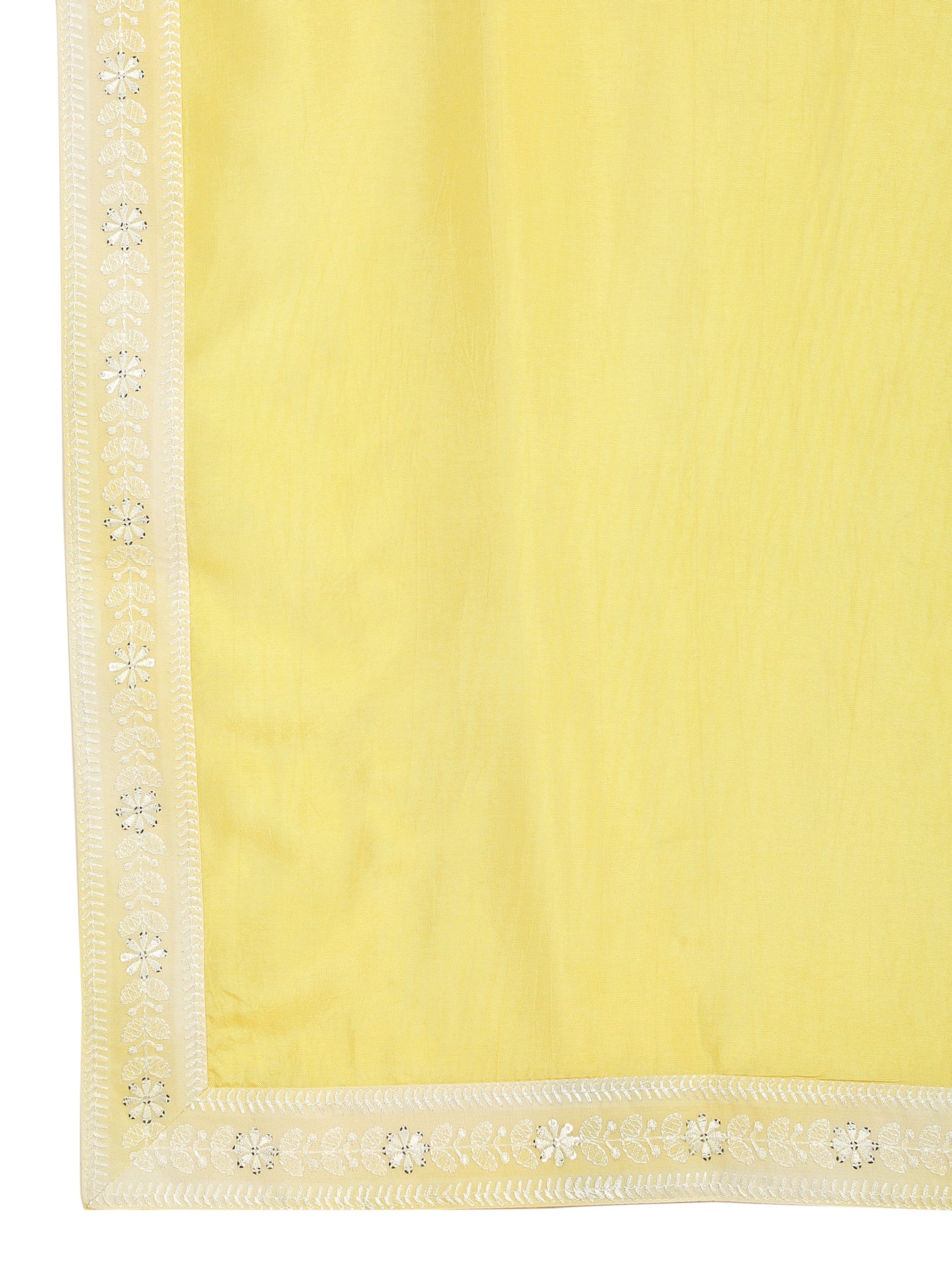 Prafull Yellow Cotton Embroidery Pastel Kurta Set