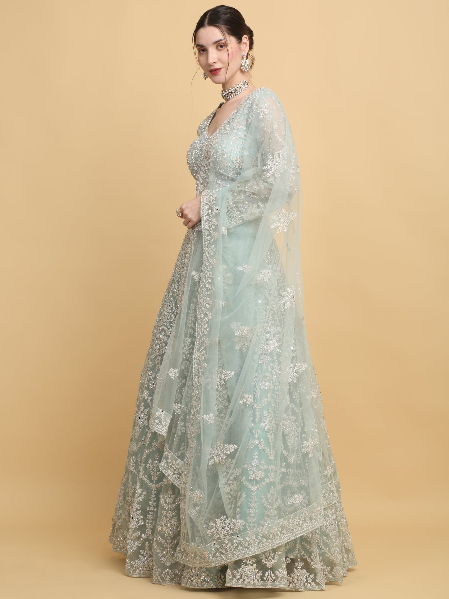 Suhavana Embroidered Floral Bridal Lehenga Set