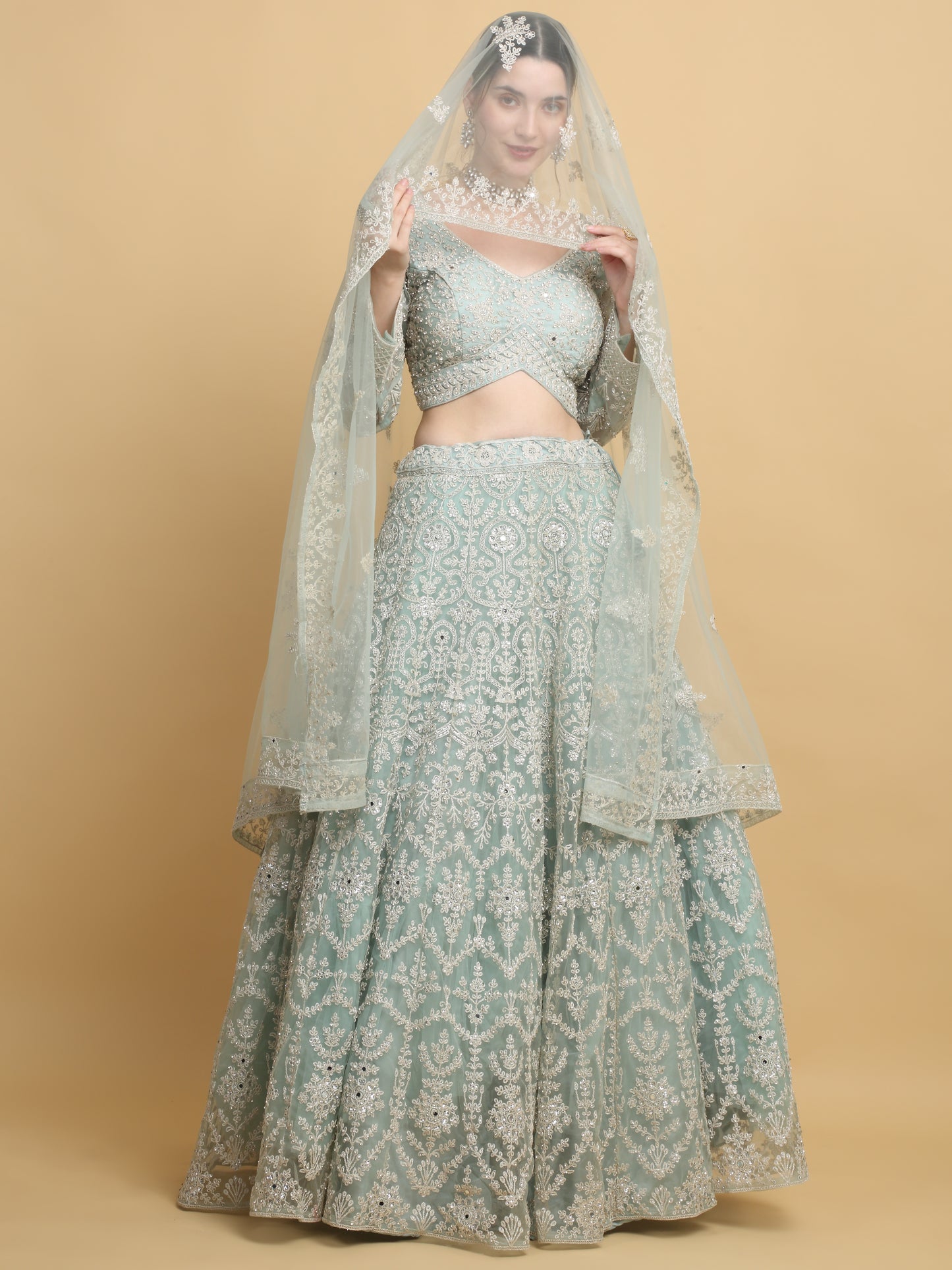 Suhavana Embroidered Floral Bridal Lehenga Set