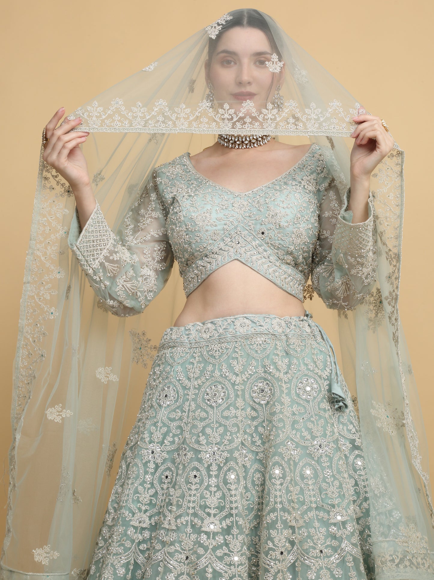 Suhavana Embroidered Floral Bridal Lehenga Set