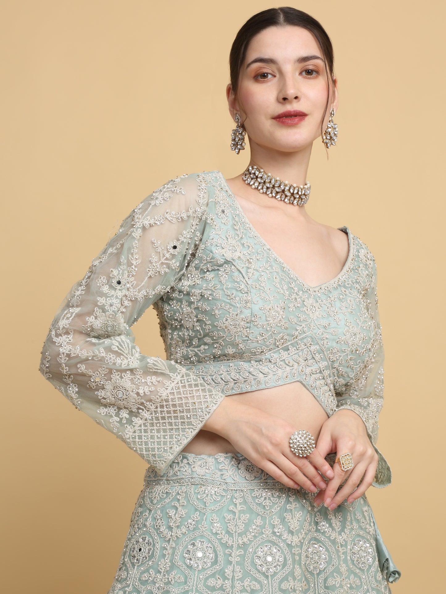 Suhavana Embroidered Floral Bridal Lehenga Set