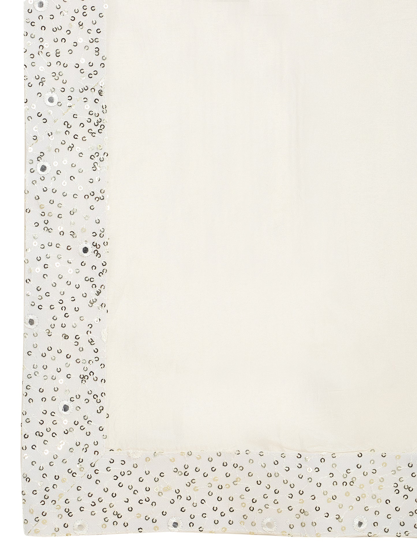 Sequins Ombre Embroidered Kurta Dupatta Set - Cream