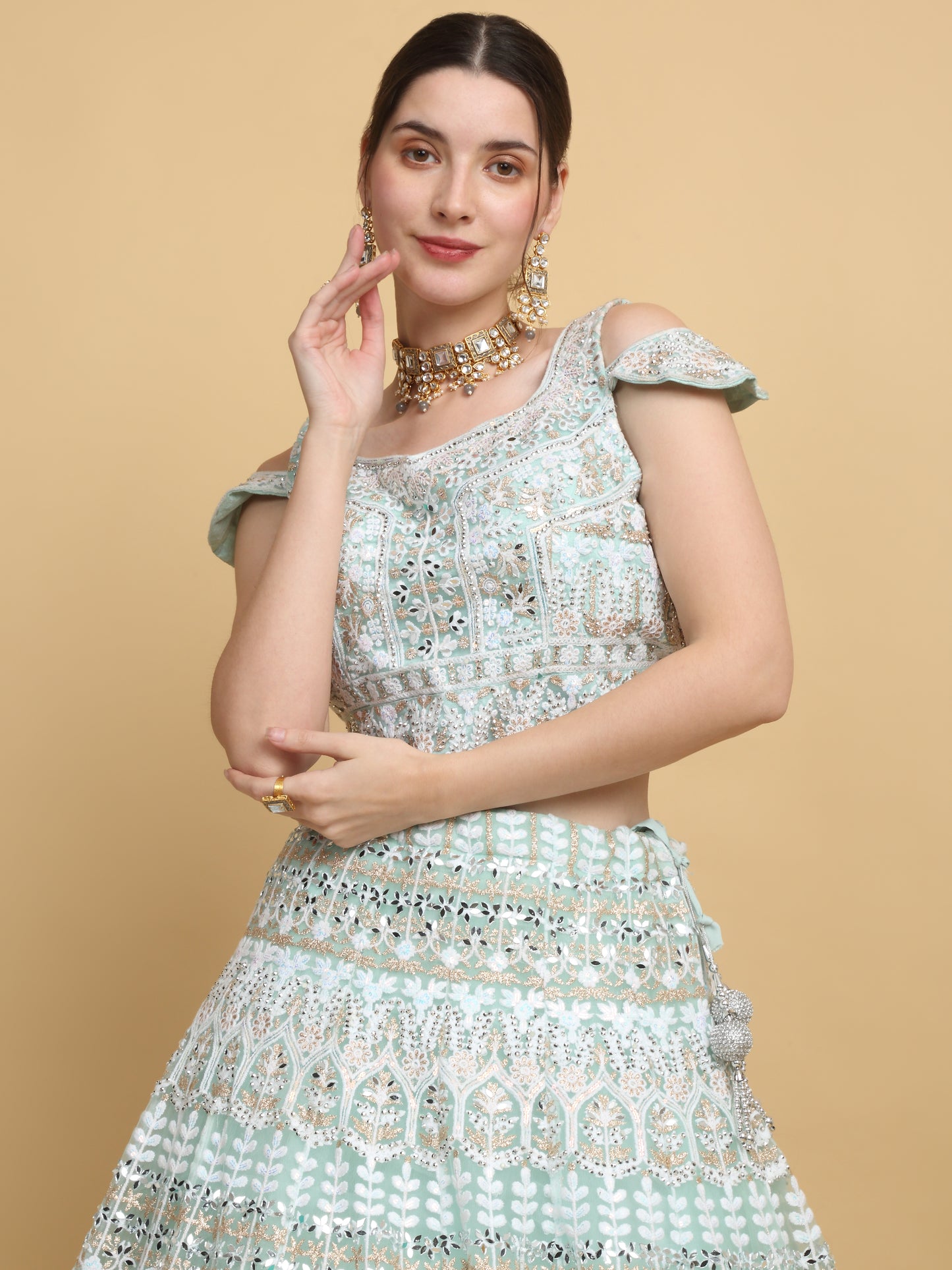 Khushnuma Embroidered Floral Bridal Lehenga Set