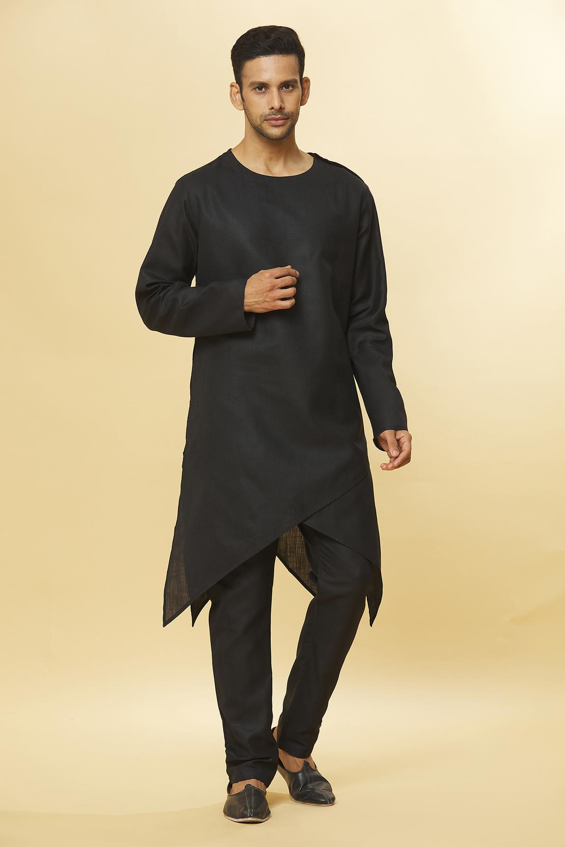 Tatvam Mihara Cotton Solid Kurta & Pyjama Set