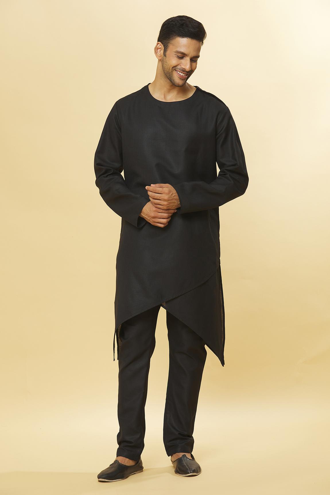 Tatvam Mihara Cotton Solid Kurta & Pyjama Set
