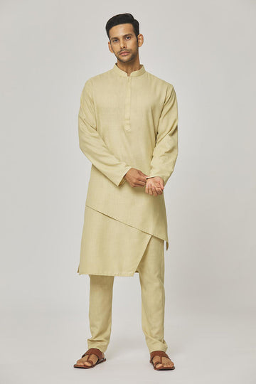 Tatvam Akio Cotton Solid Kurta & Pyjama Set