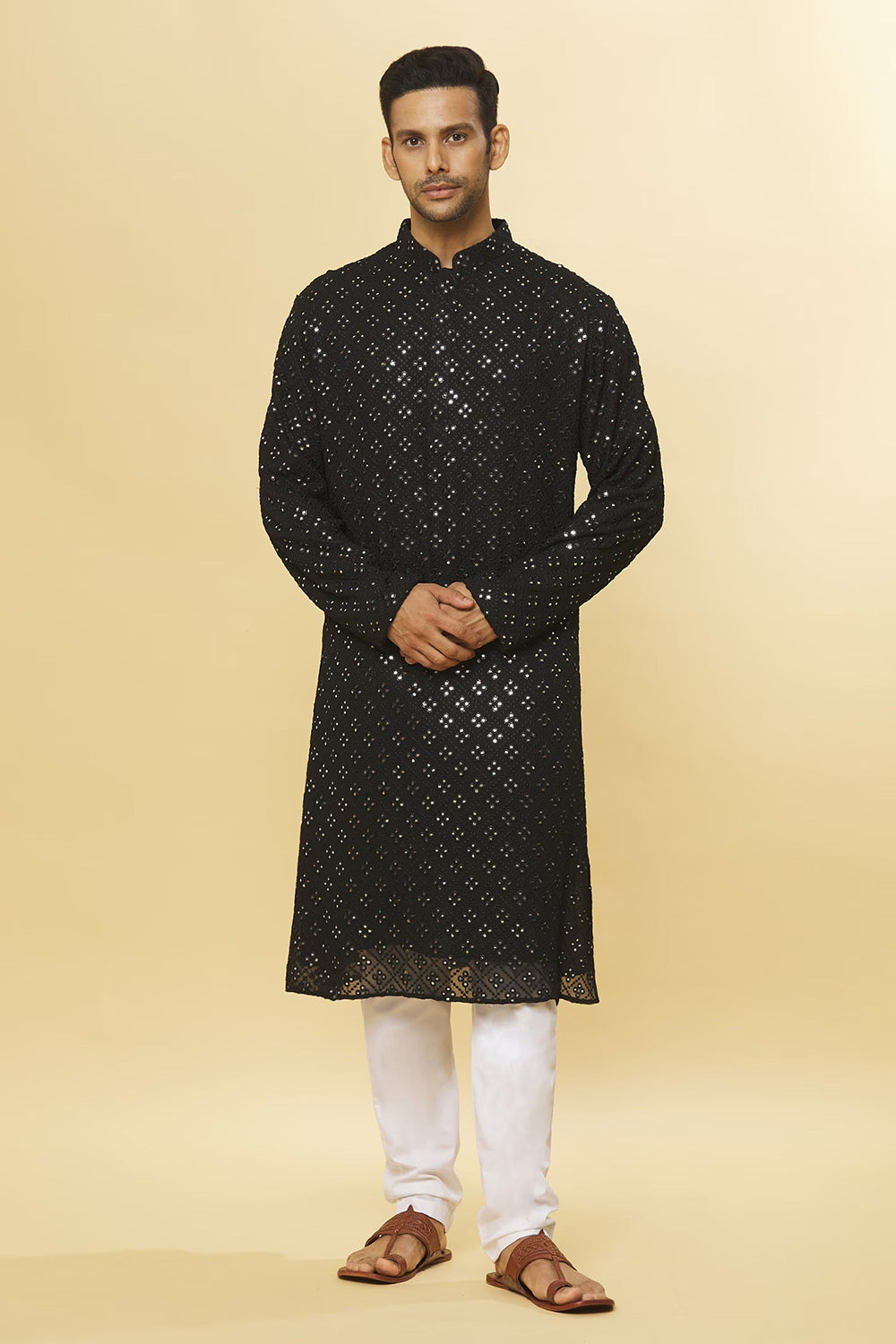 Mirror Embroidered Kurta & Pyjama Set