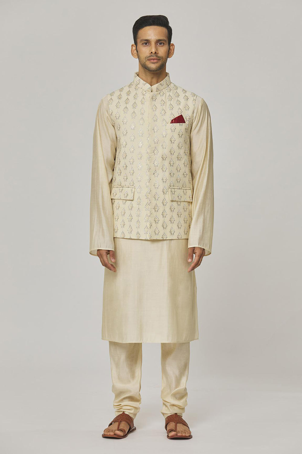 Hast Embroidered Floral Nehru Jacket