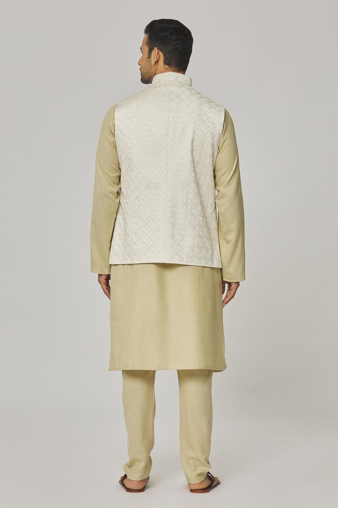 Vikramaditya Embroidered Bundi & Kurta Set