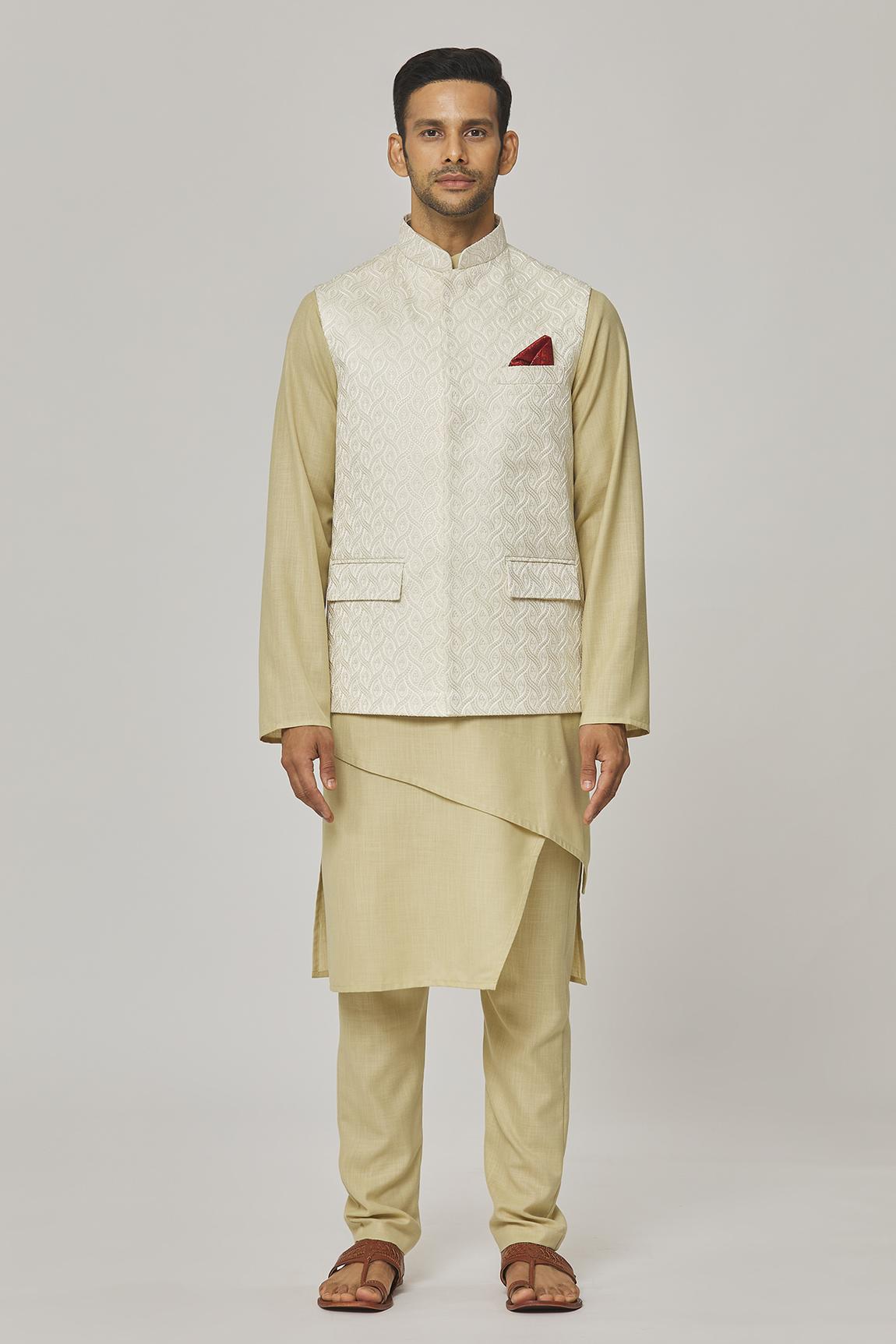 Vikramaditya Embroidered Bundi & Kurta Set