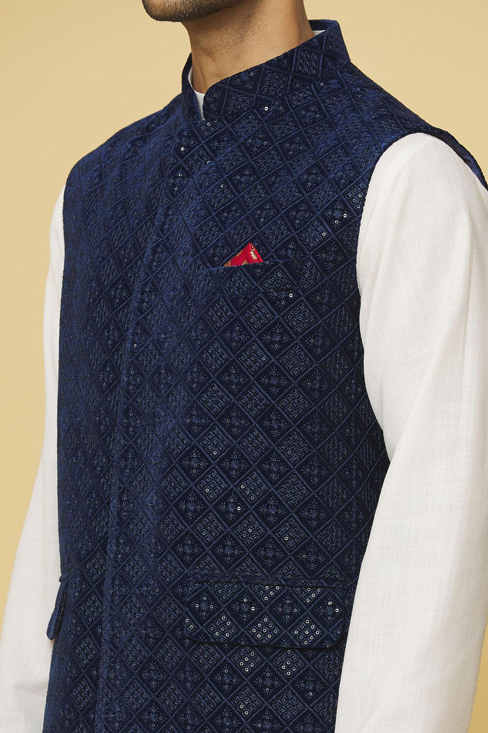 Nawab Embroidered Nehru Jacket