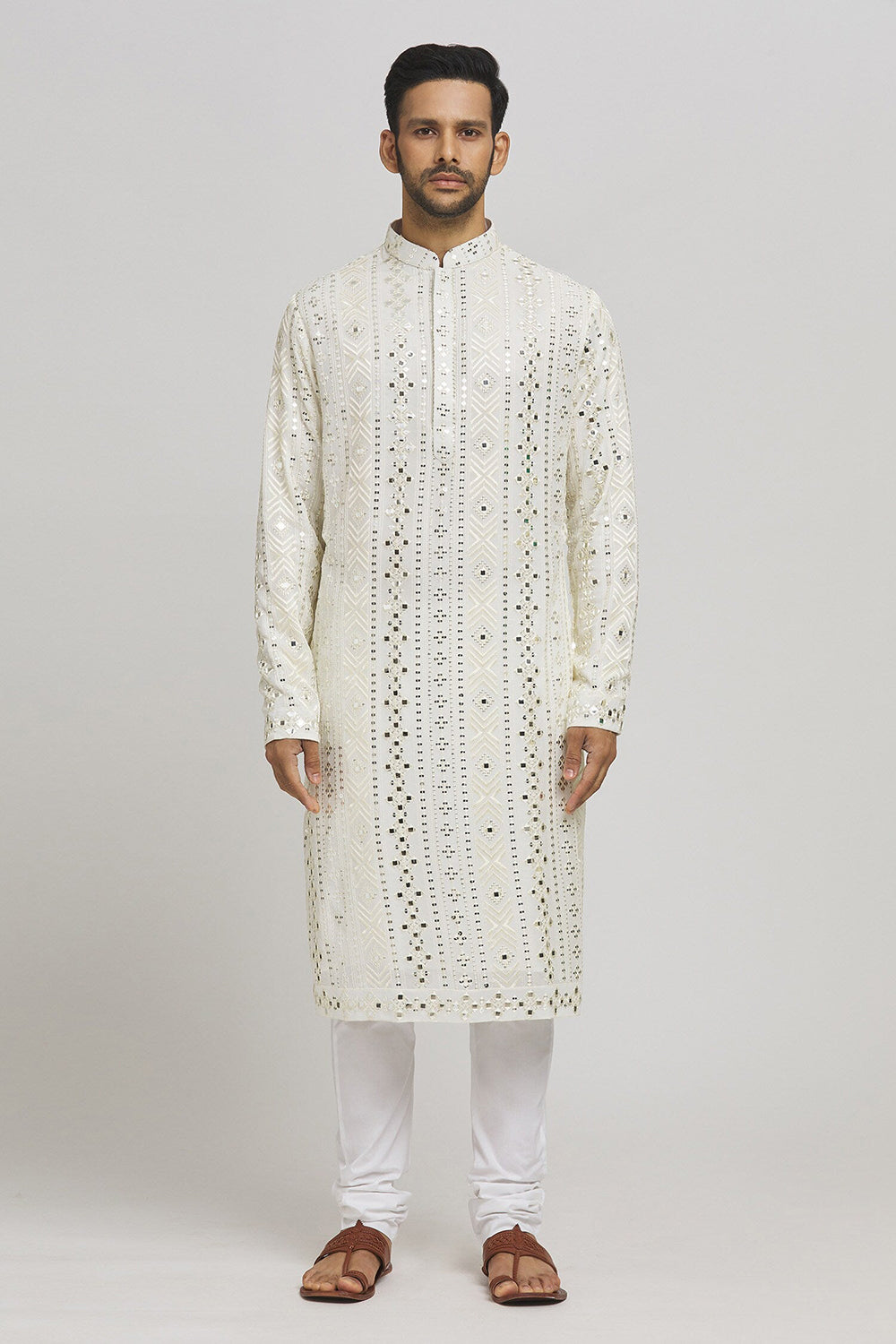 Kaanchmahal Embroidered Cotton Kurta & Chudidar Set