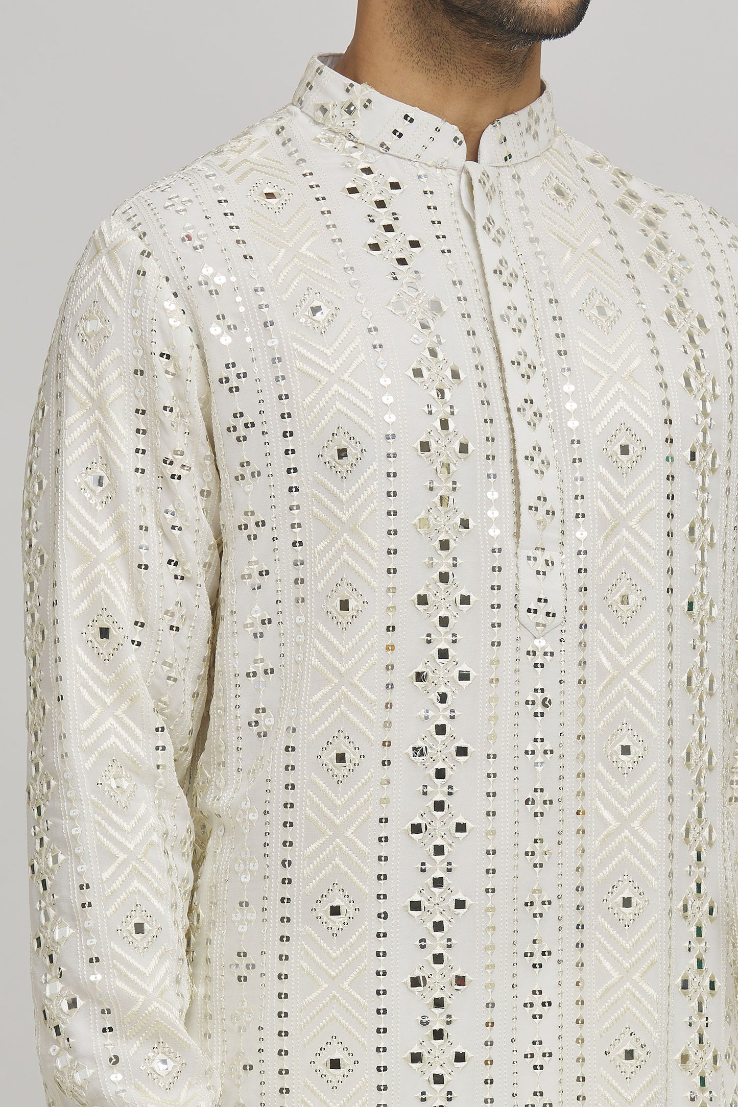 Kaanchmahal Embroidered Cotton Kurta & Chudidar Set