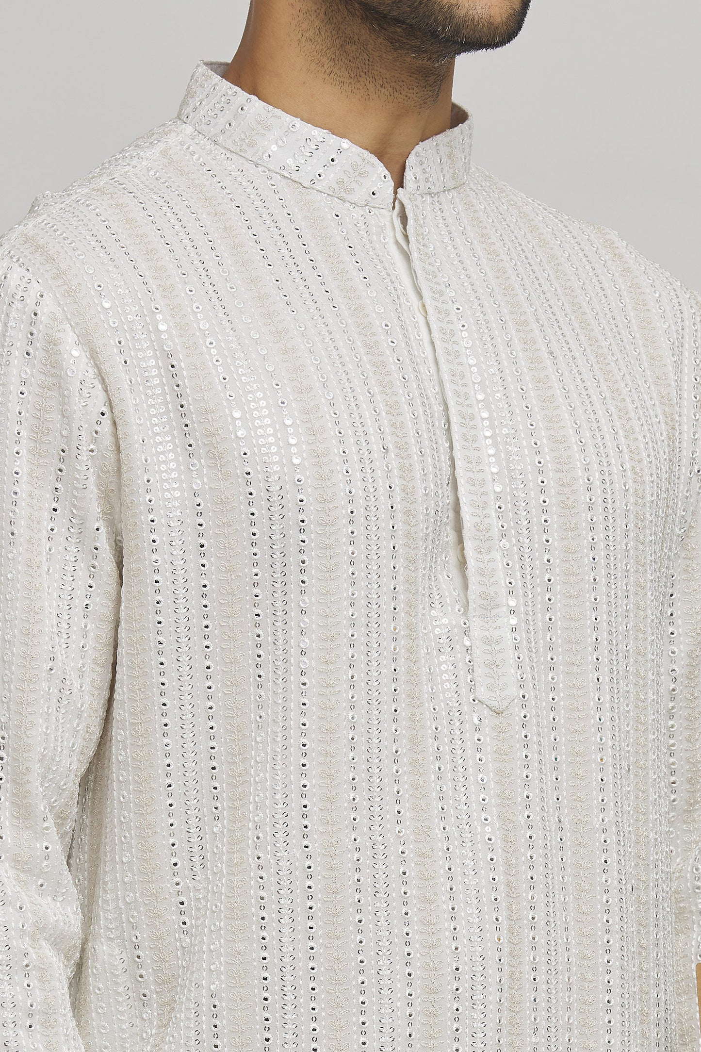 Riwaya Embroidered Cotton Kurta & Churidar Set