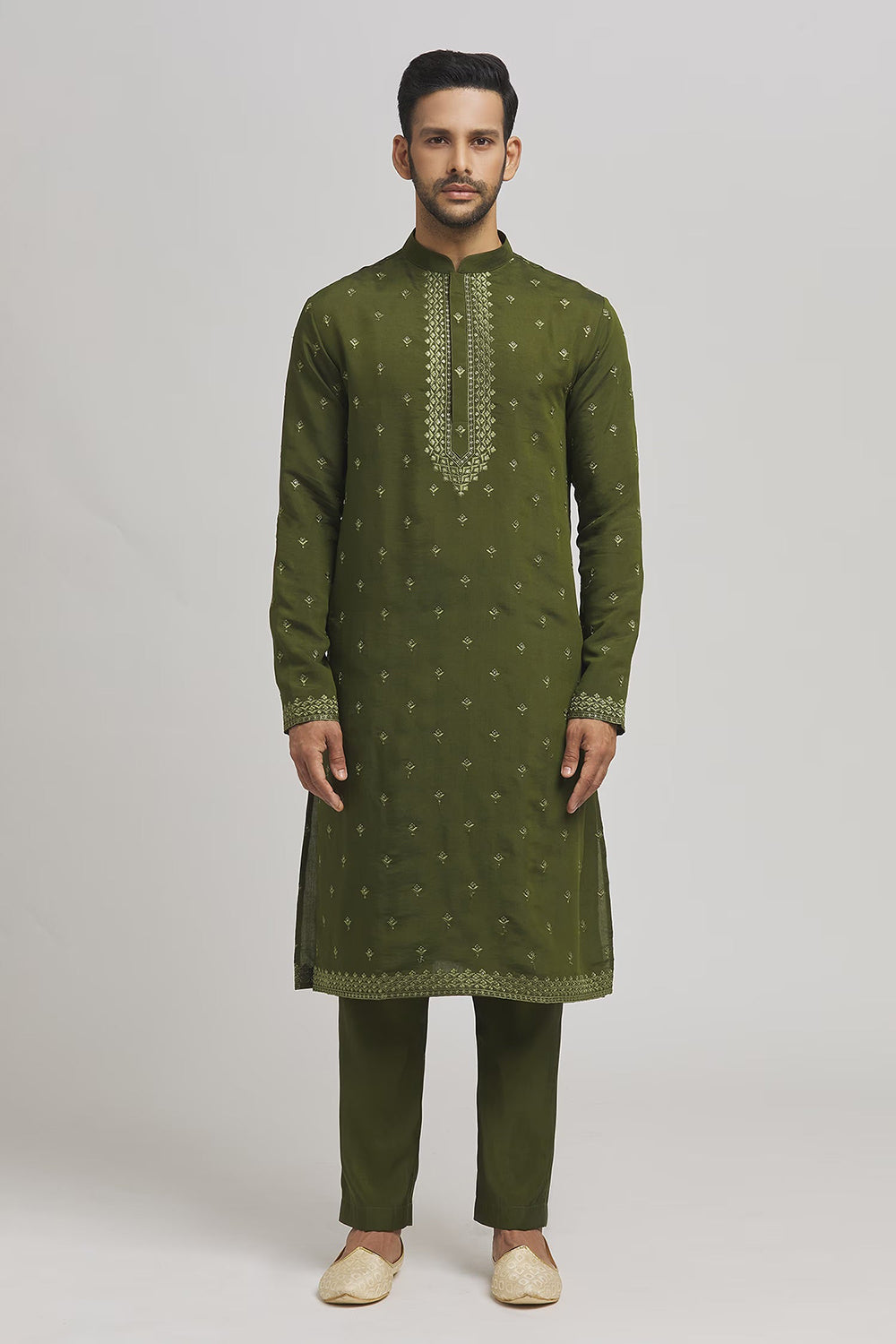 Riwazz Sequin Embellished Kurta Churidar Set