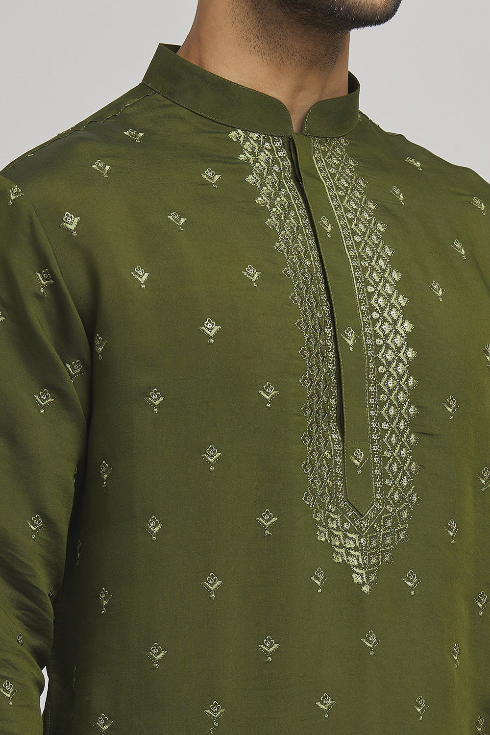 Riwazz Sequin Embellished Kurta Churidar Set
