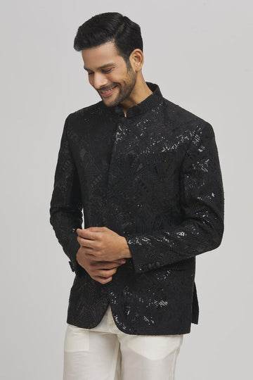 Isha Full Sleeve Embroidered Bandhgala