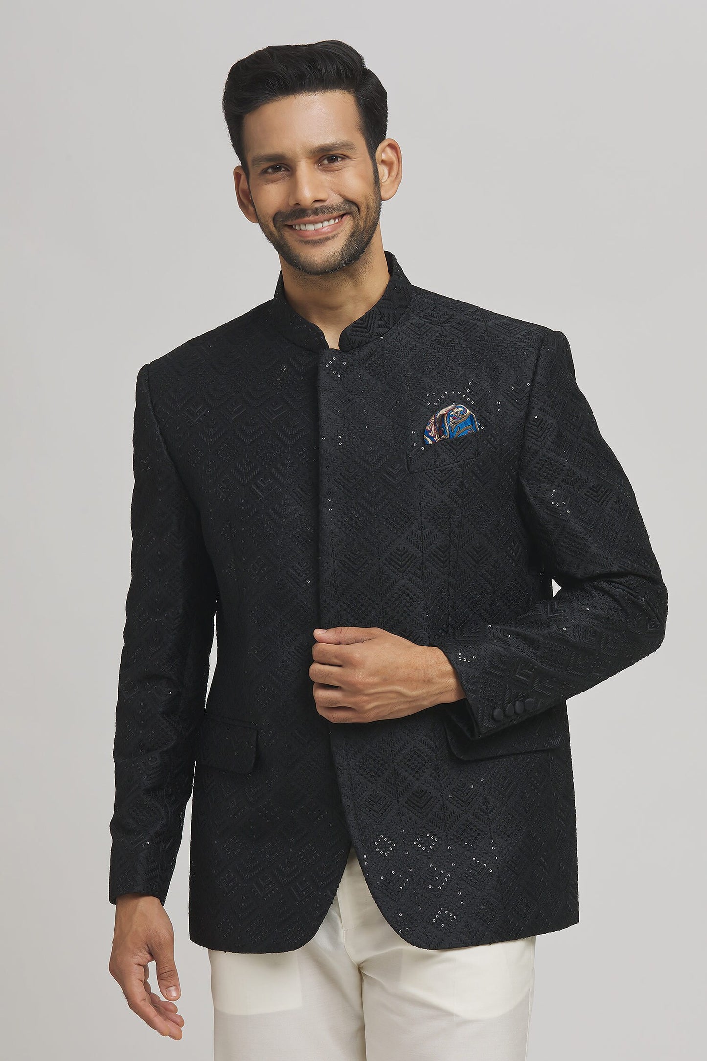 Jahaan Full Sleeve Sequin Work Bandhgala