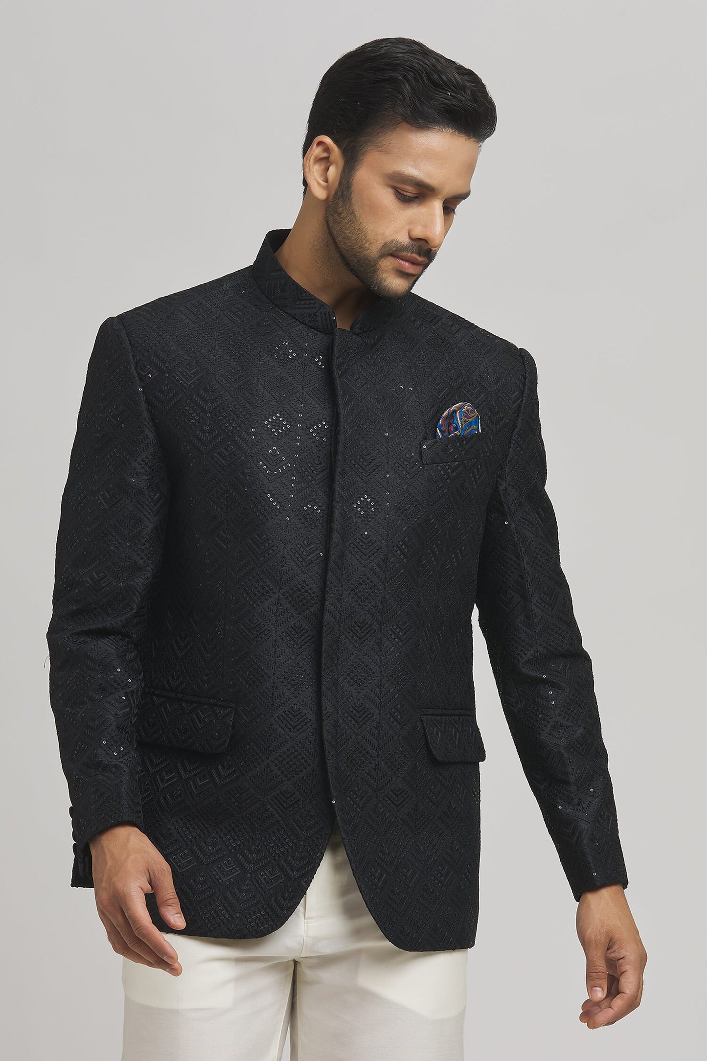 Jahaan Full Sleeve Sequin Work Bandhgala