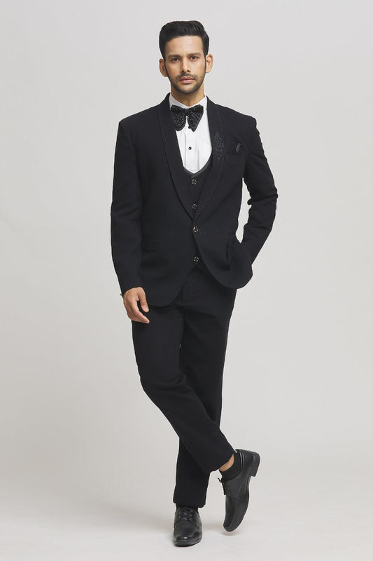 Nawaaz Placed Embellishment Tuxedo Pant Set