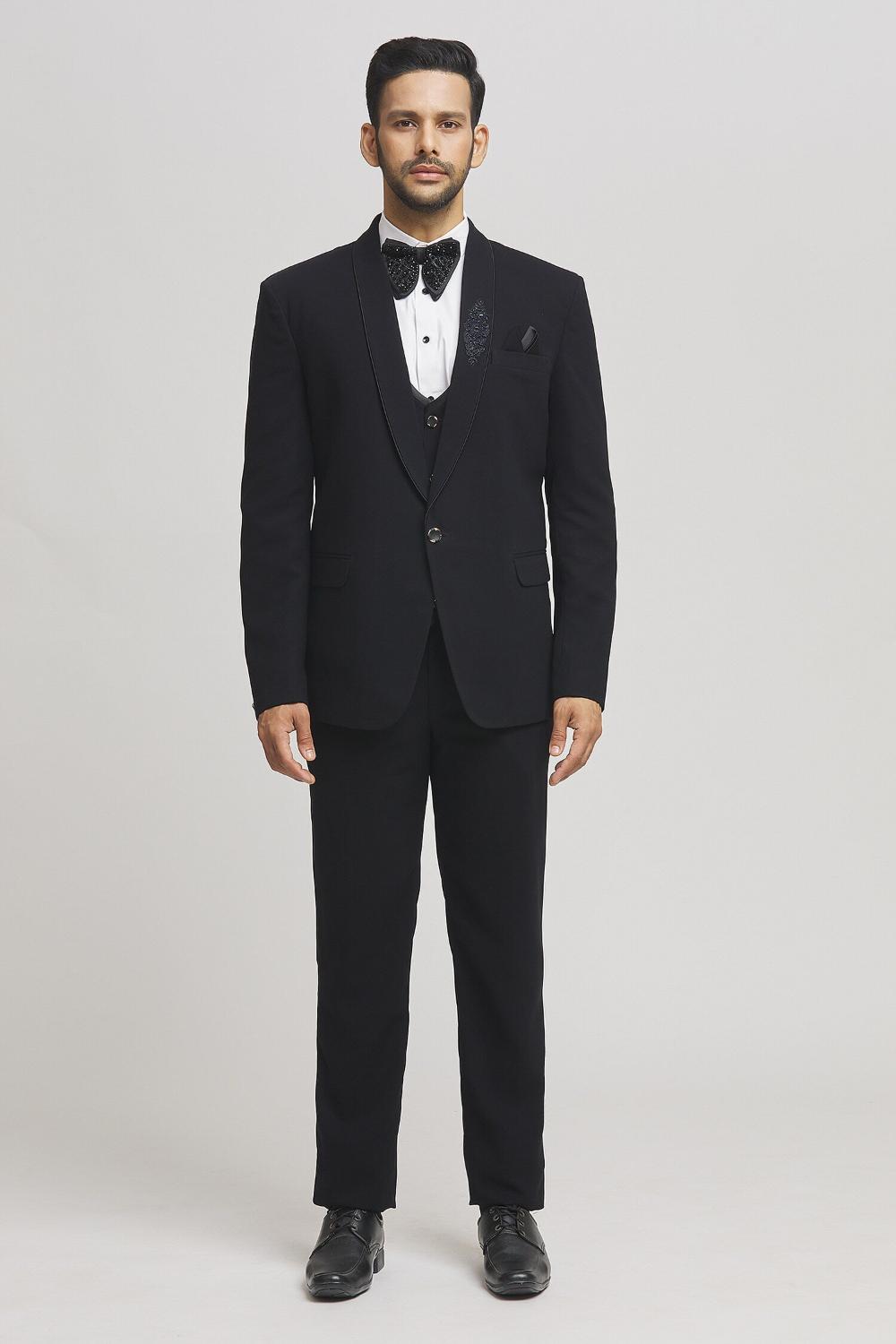 Nawaaz Placed Embellishment Tuxedo Pant Set