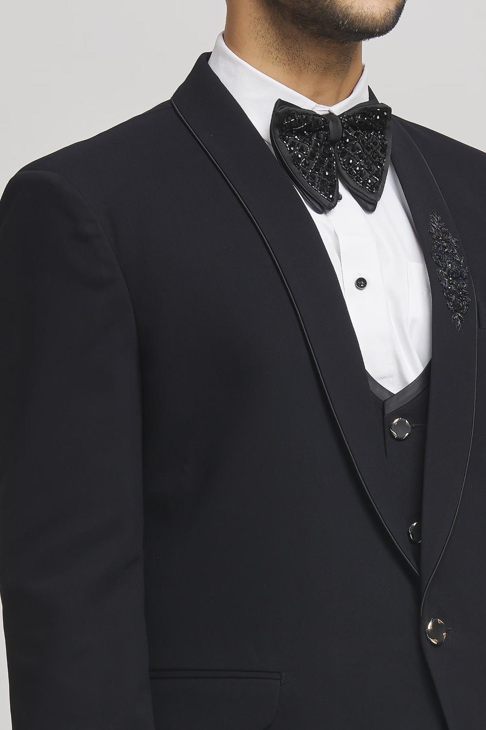 Nawaaz Placed Embellishment Tuxedo Pant Set