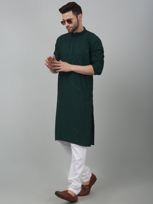 Thread & Sequin Embroidered Kurta Set