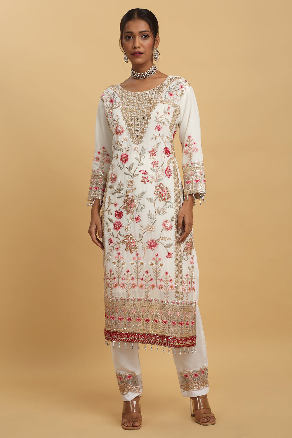 Floral Embroidered Kurta Set