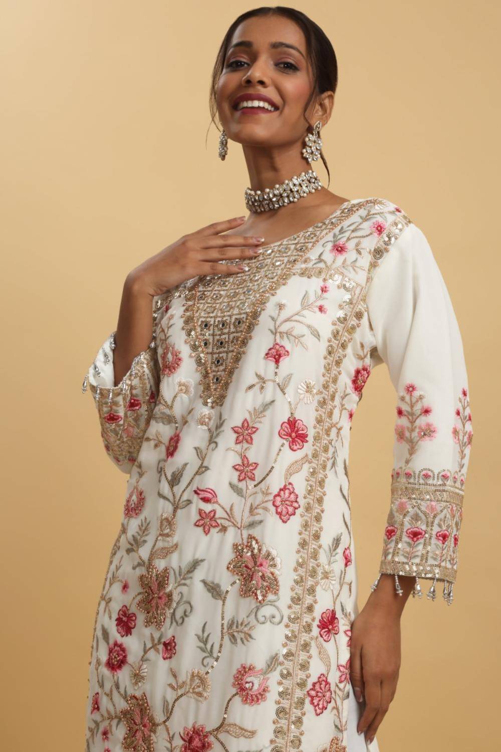 Floral Embroidered Kurta Set