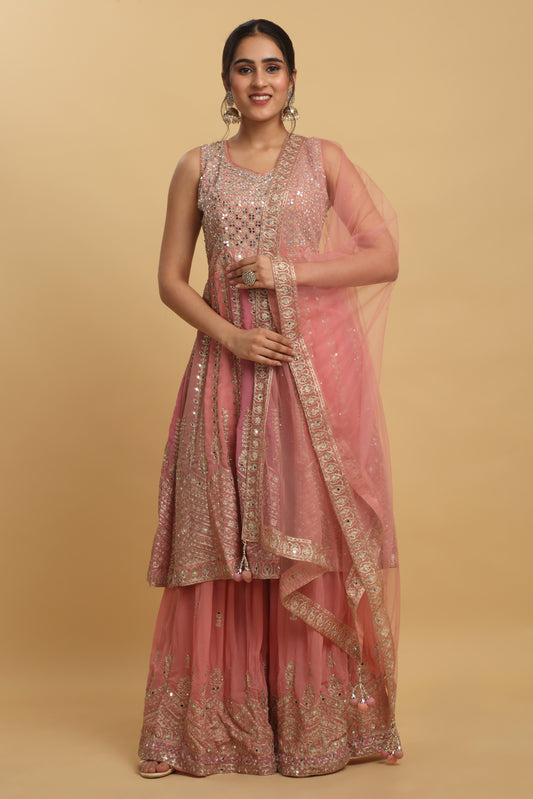 Trishna Embroidered Kurta Sharara Set