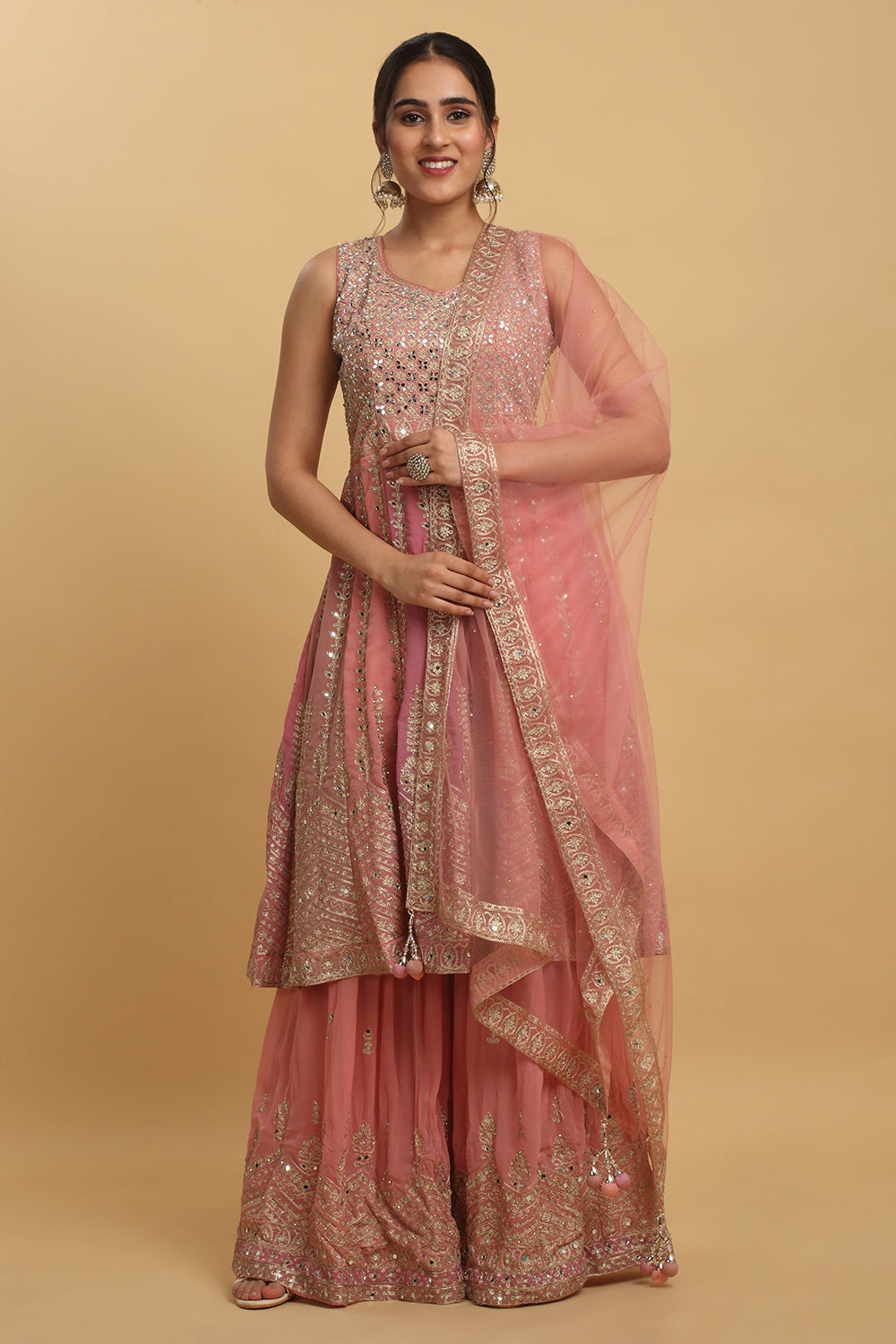 Trishna Embroidered Kurta Sharara Set