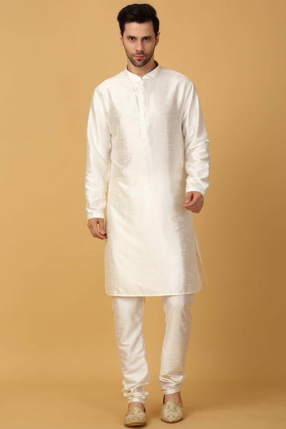 Nizam Embroidered Sherwani Set - Ivory