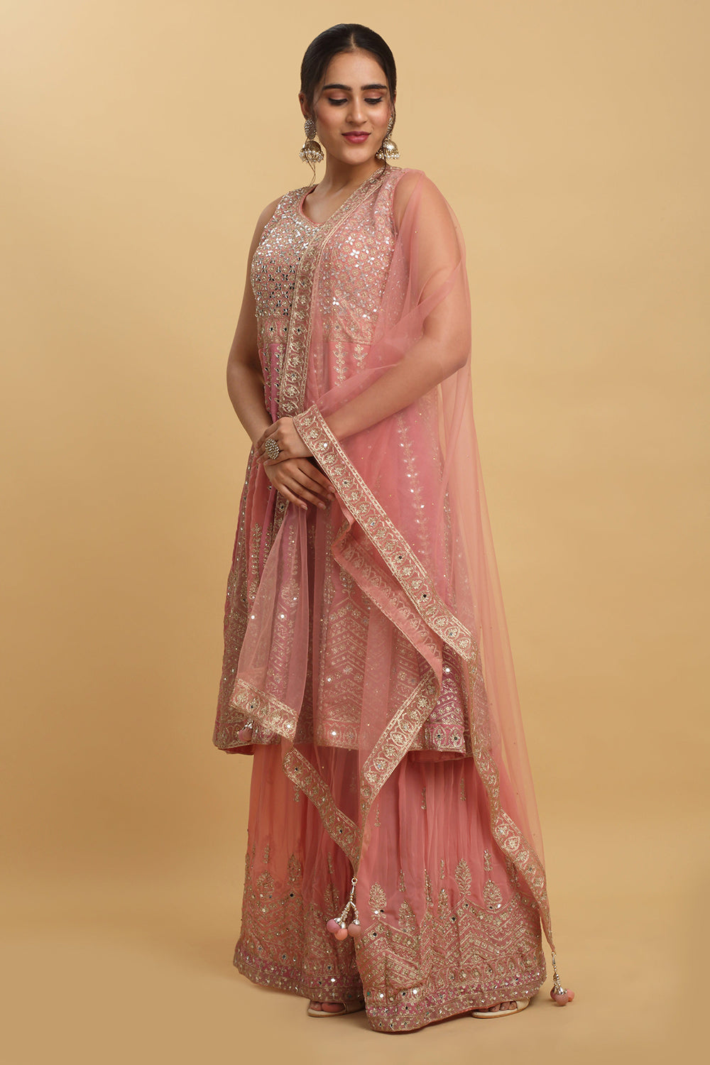 Trishna Embroidered Kurta Sharara Set