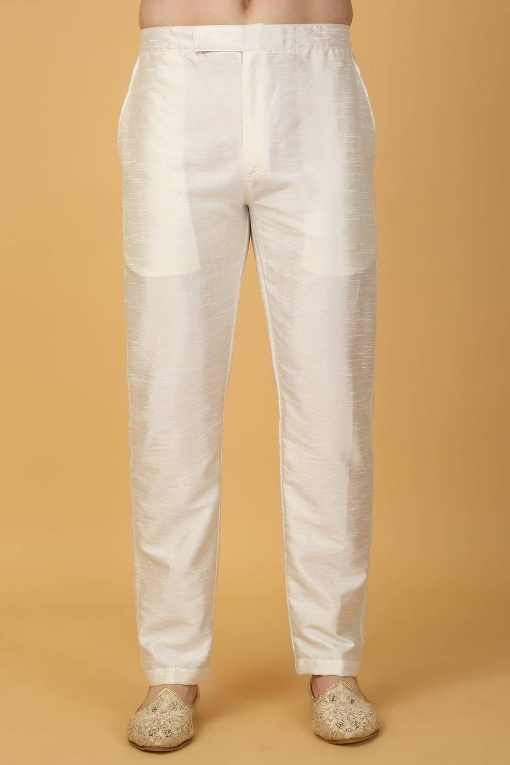 Nizam Embroidered Indo Western Jacket Set - Ivory