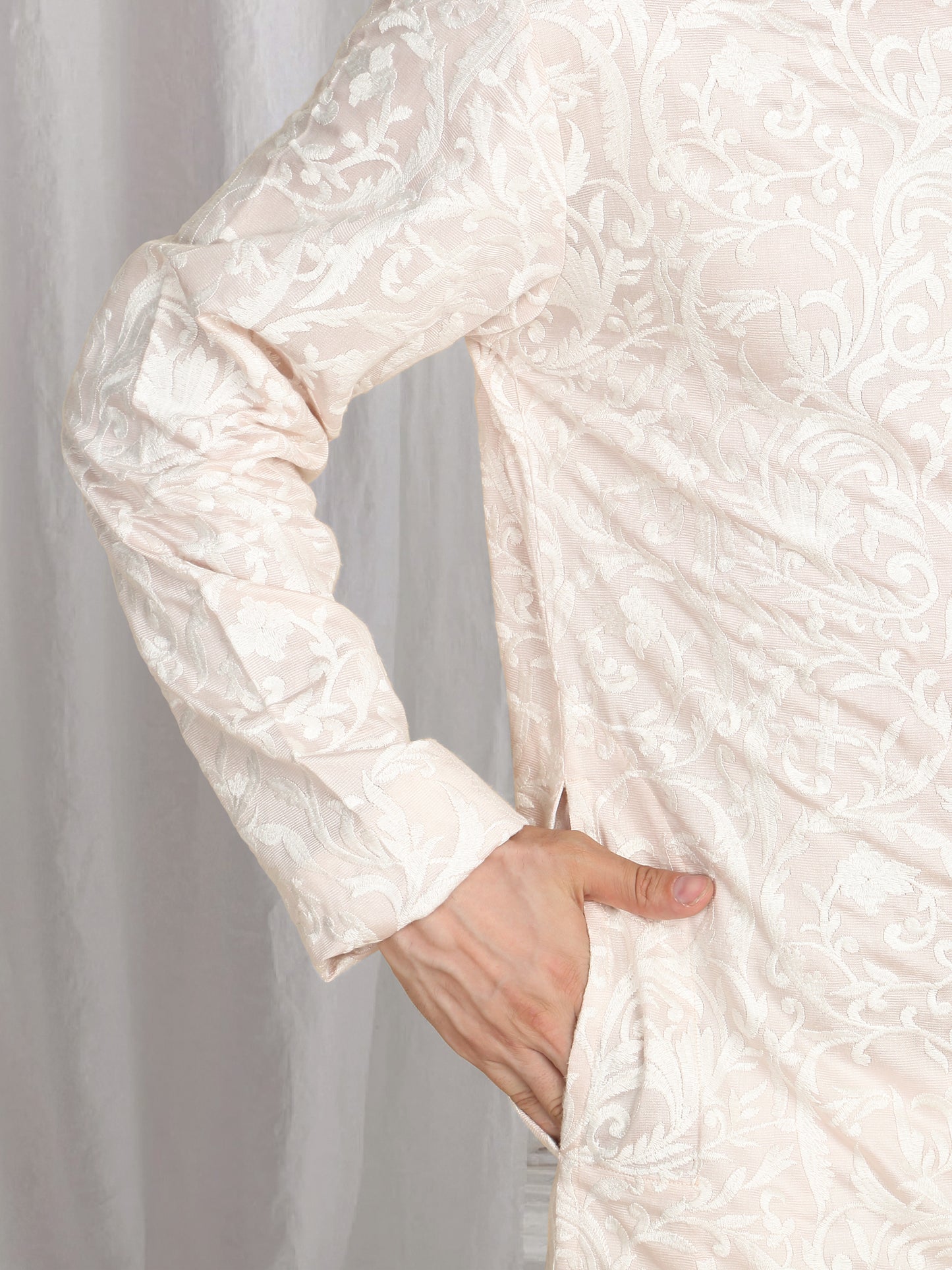 Aham Flora Thread Embroidered Kurta Set - Pastel Pink