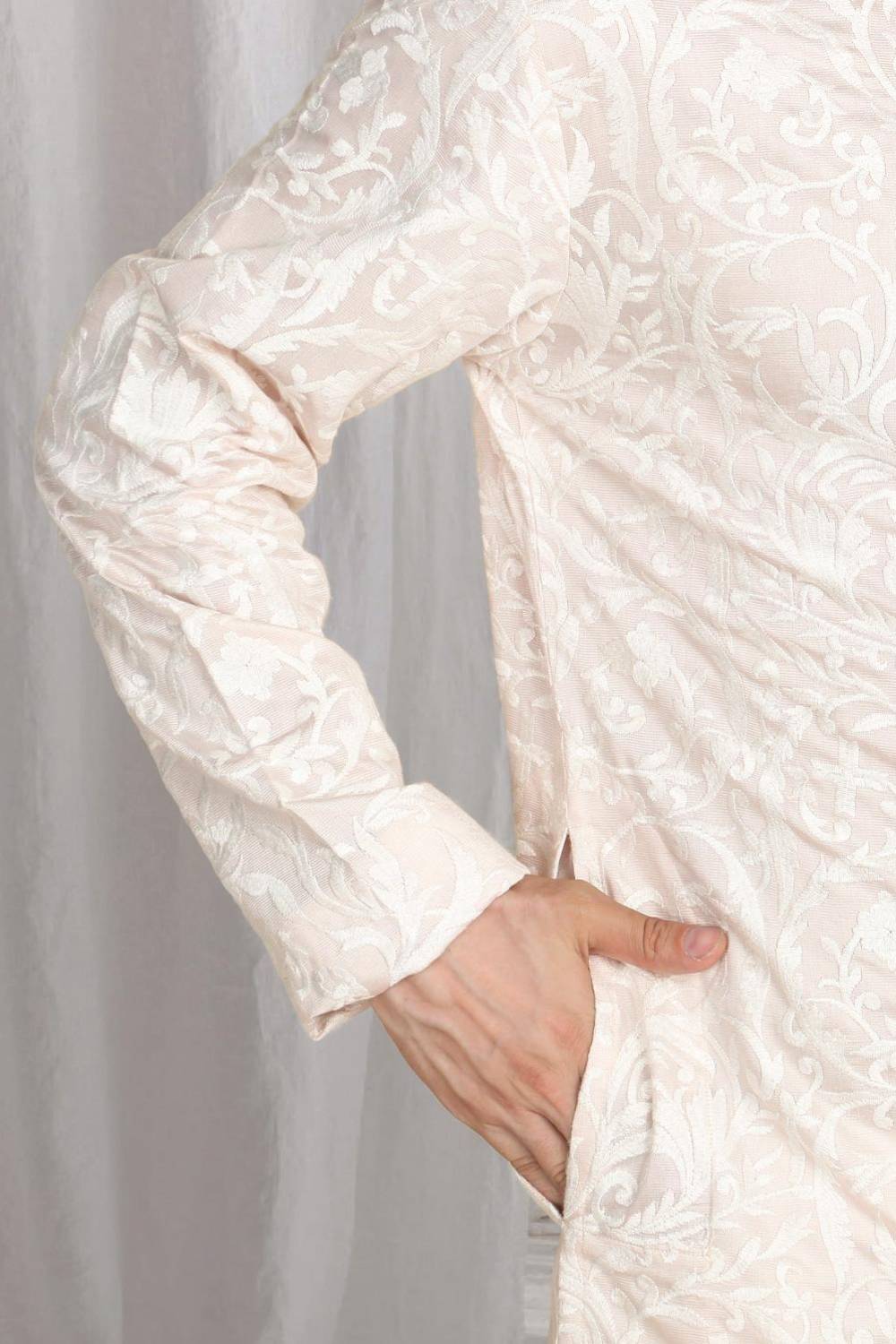 Aham Flora Thread Embroidered Kurta Set - Pastel Pink