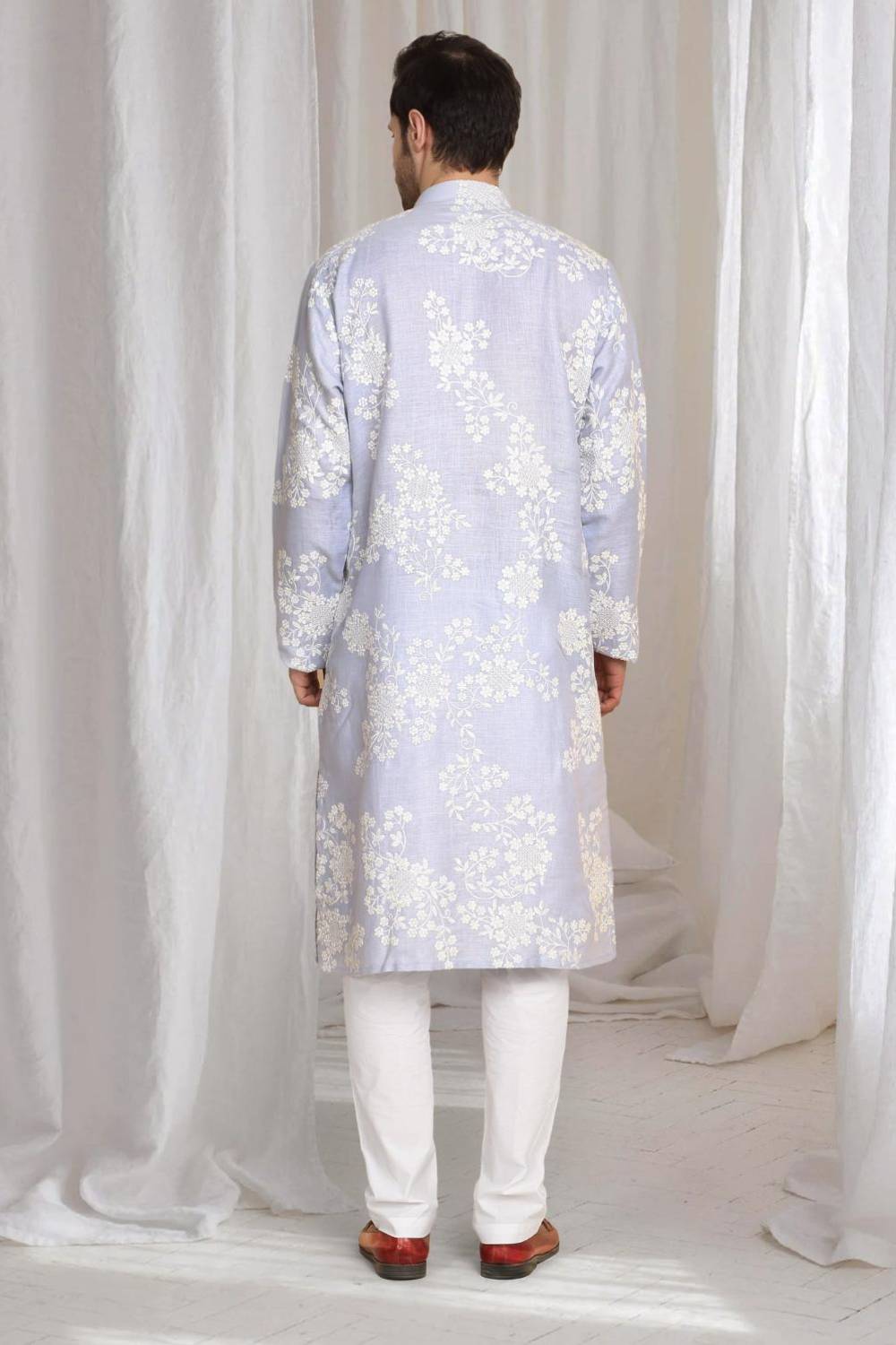 Aham Gulistaan Embroidery Thread Kurta Set - Pastel Purple