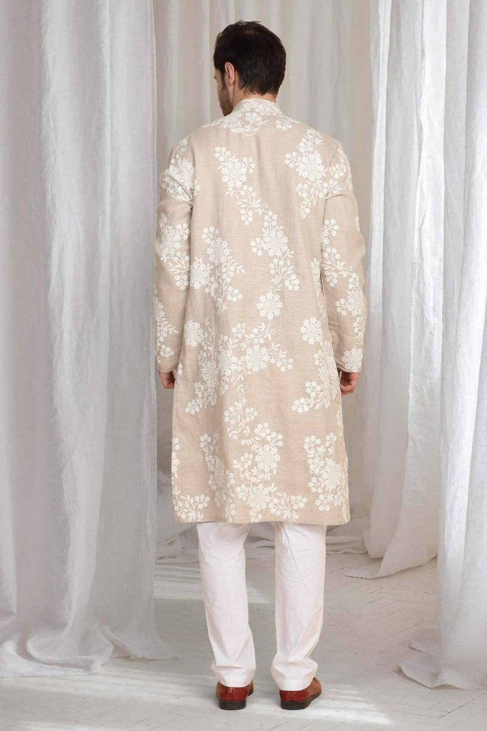 Aham Gulistaan  Embroidery Thread Kurta Set - Beige