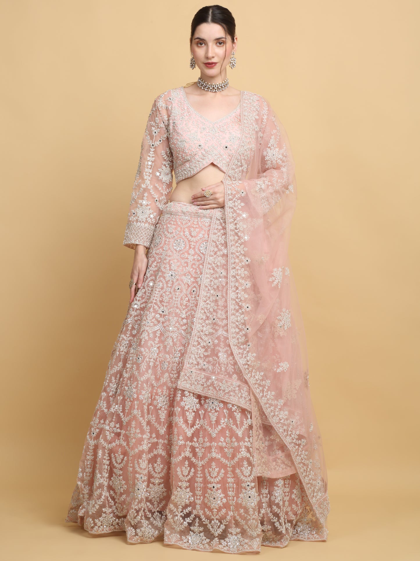 Suhavana  Embroidered Floral Bridal Lehenga Set