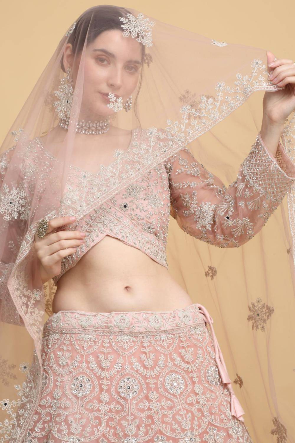 Suhavana  Embroidered Floral Bridal Lehenga Set