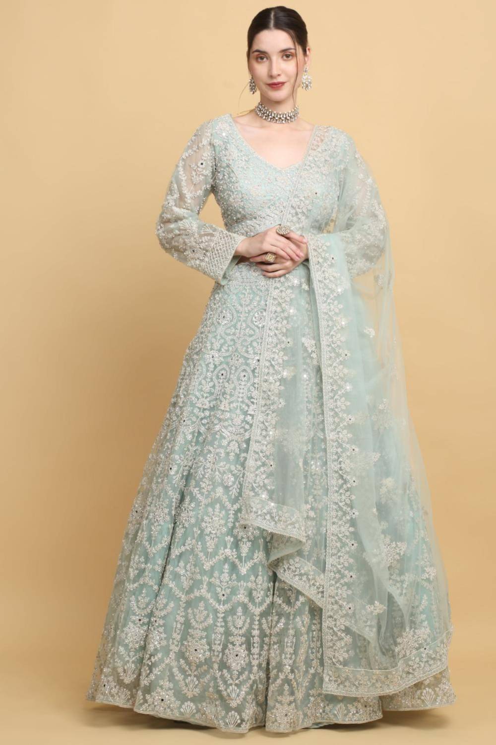 Suhavana Embroidered Floral Bridal Lehenga Set