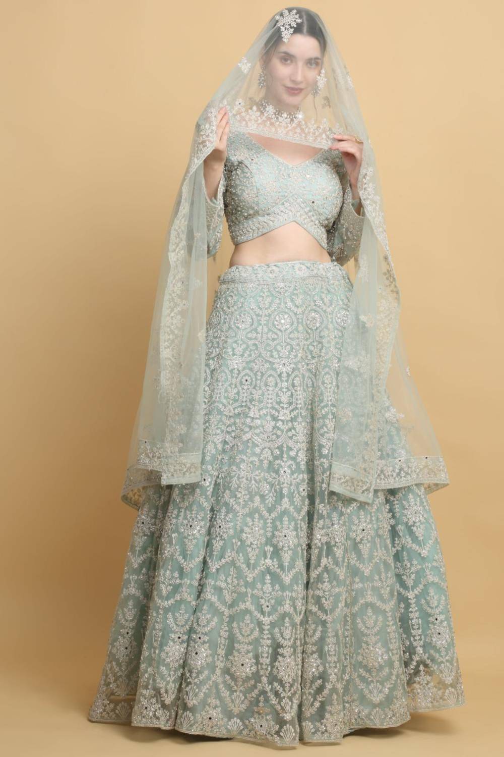 Suhavana Embroidered Floral Bridal Lehenga Set
