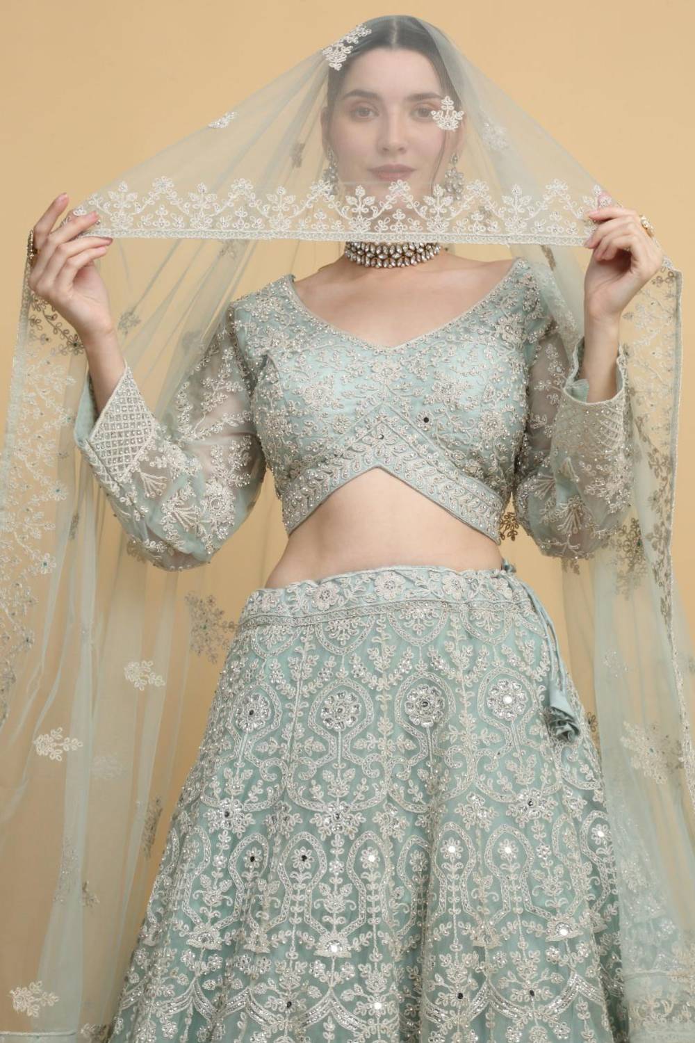 Suhavana Embroidered Floral Bridal Lehenga Set