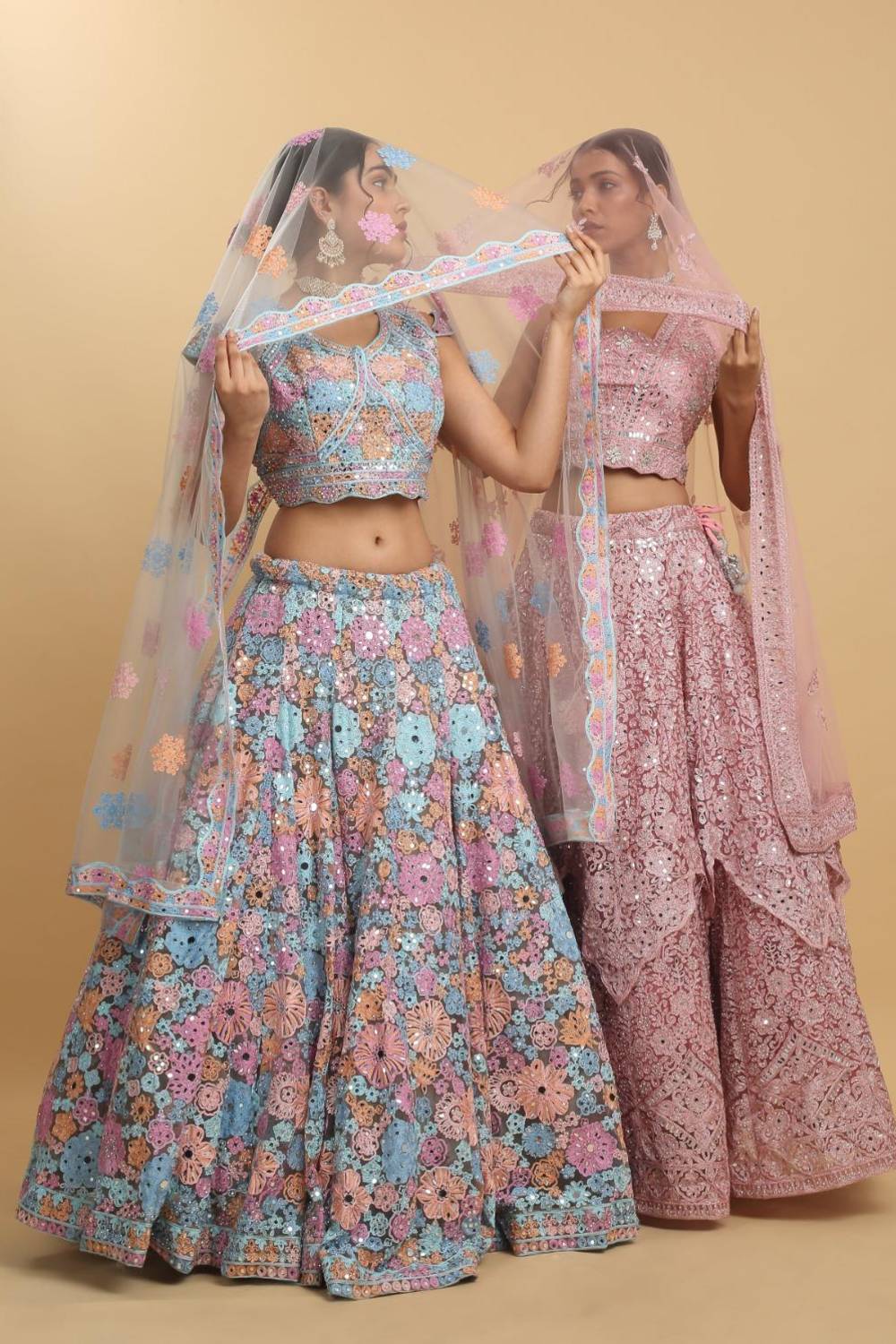 Utsav Mirror Embroidered and Layered Lehenga Set