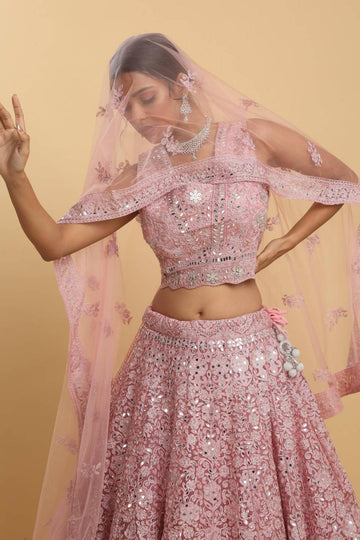 Utsav Mirror Embroidered and Layered Lehenga Set